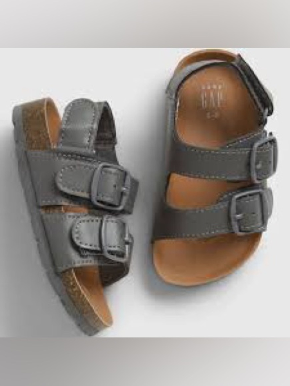 NWOT Baby / Toddler Boy Gray Leather Sandals size 5/6